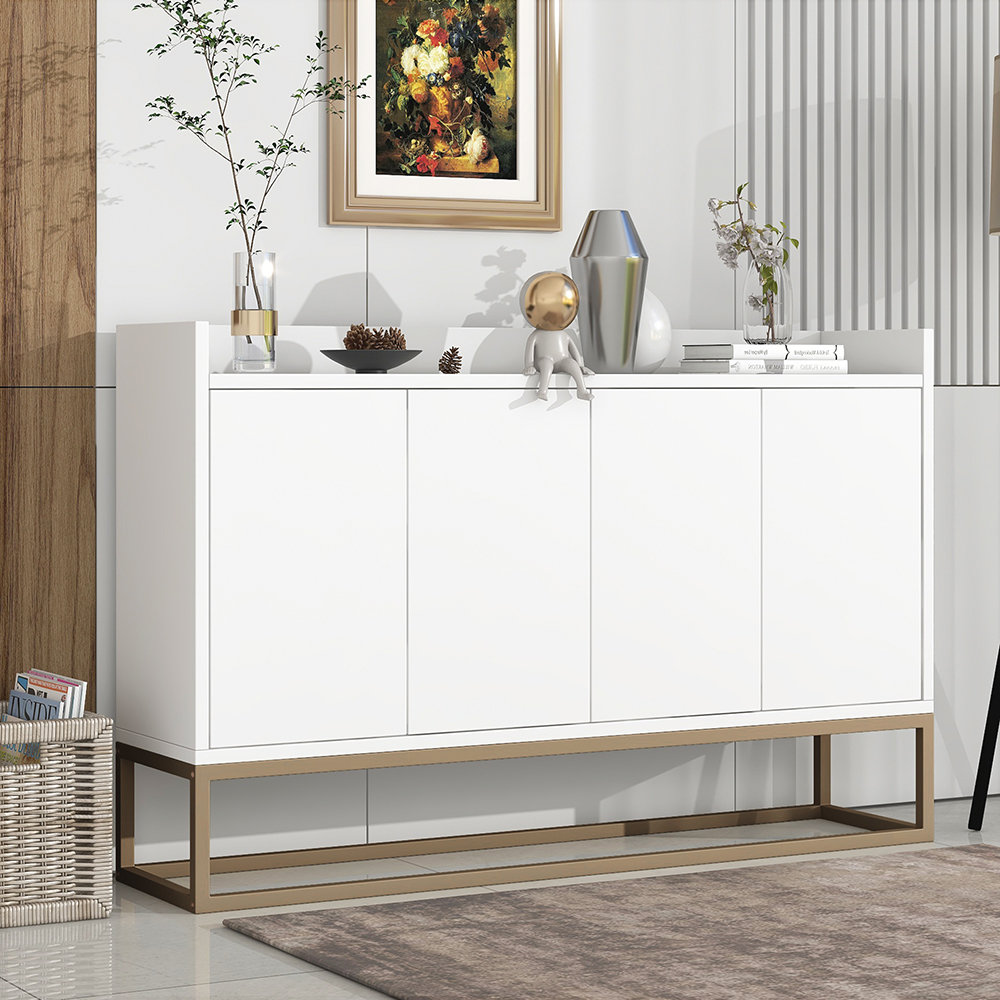 Mercer41 Hurairah 31.5'' Tall 4 - Door Accent Cabinet